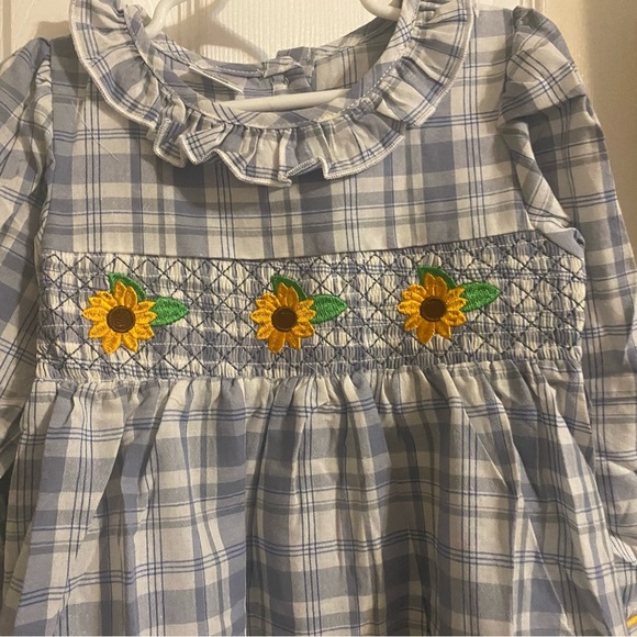 New Smocked Sunflower Dress - Picture 6 of 9